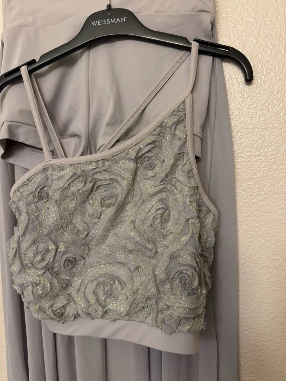 Weissman dance costume 2 piece gray Something In The Water 8613 MA-Medium adult